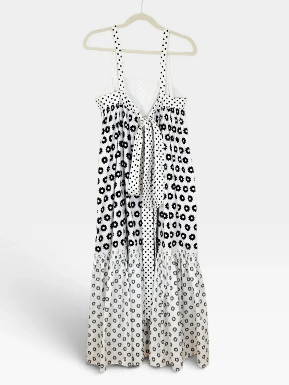 NWT TORY BURCH Mod Dot Patchwork Printed Cotton Sundress Tiered Dress Size 12
